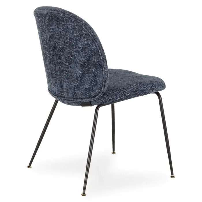 Silla Comedor Tapizado Tejido Azul, 51 Cm