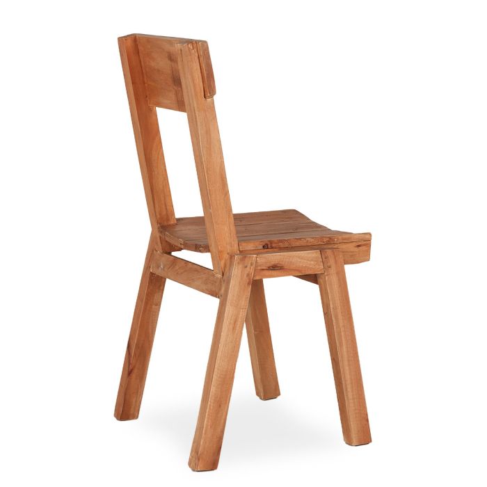 Silla Madera Recuperada Natural, 45 Cm