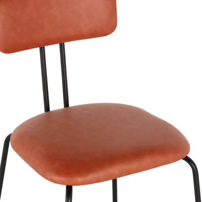Silla Tapizado Símil Piel Terracota Hierro, 43'5 Cm
