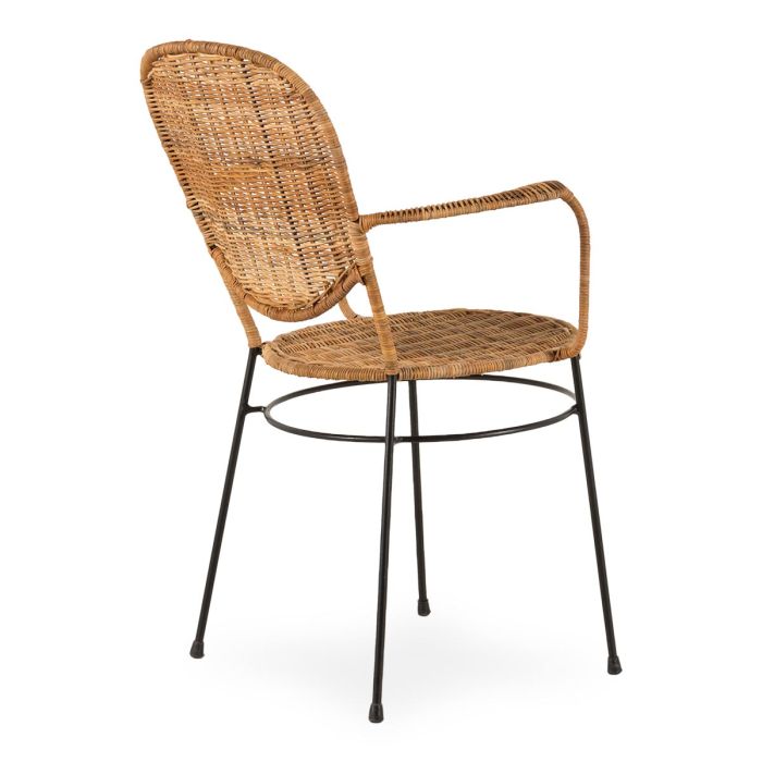 Silla Jardín Ratán Natural Hierro, 57 Cm