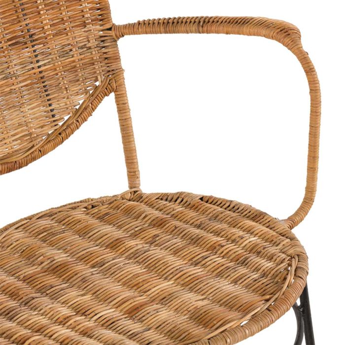Silla Jardín Ratán Natural Hierro, 57 Cm