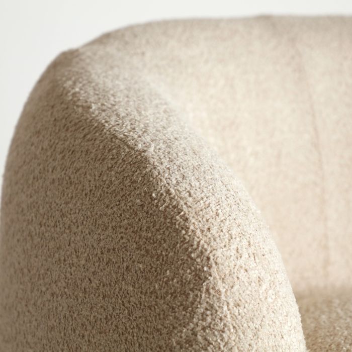 Sillón Bouclé Privas Color Crema, 87 Cm