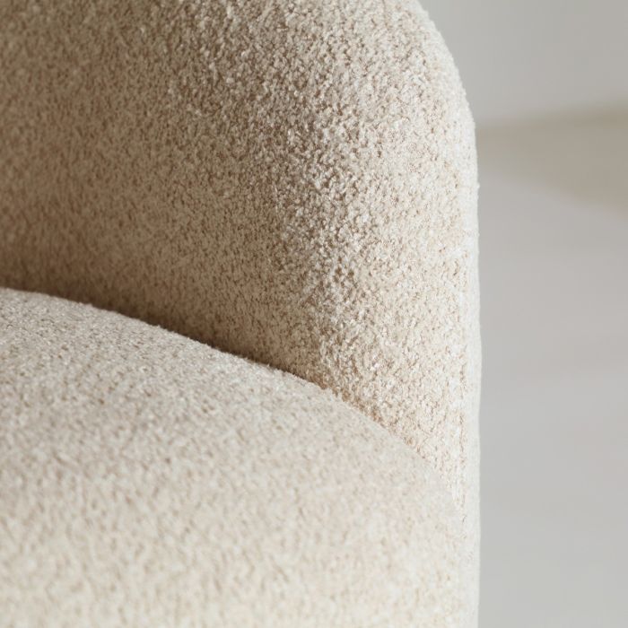 Sillón Bouclé Privas Color Crema, 87 Cm