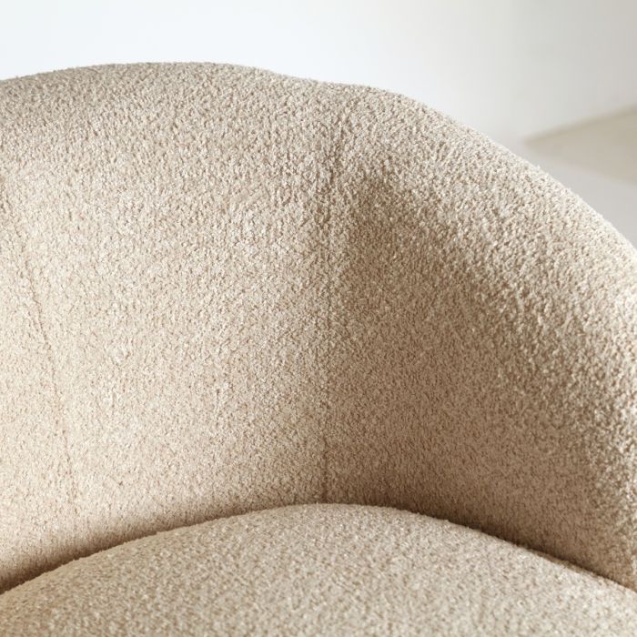Sillón Bouclé Privas Color Crema, 87 Cm