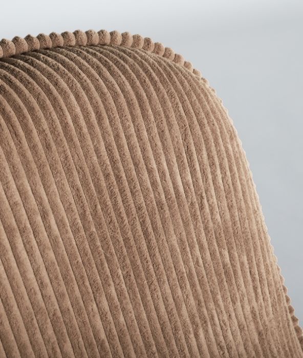 Sillón Giratorio GIGNAC Madera Pana Naranja Hierro, 76 Cm