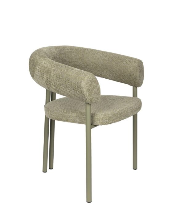 Sillón en acero y tejido verde 72 cm