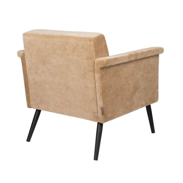 Sillón Vintage Tapizado Terciopelo Color Camel, 73 Cm