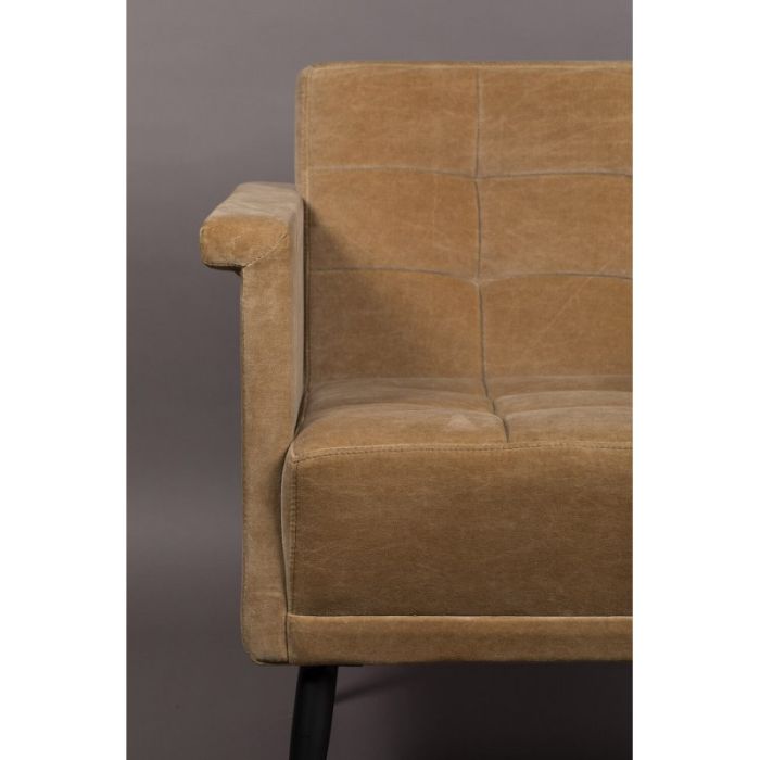 Sillón Vintage Tapizado Terciopelo Color Camel, 73 Cm