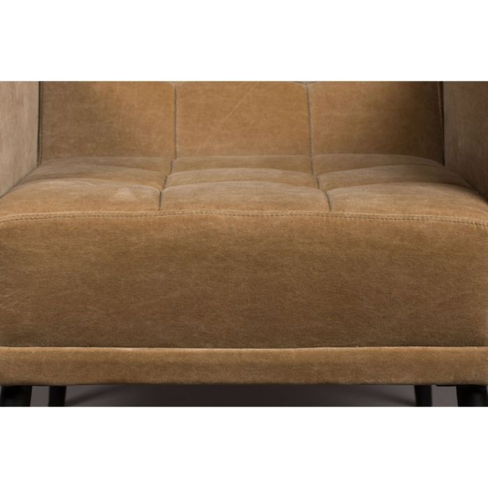 Sillón Vintage Tapizado Terciopelo Color Camel, 73 Cm