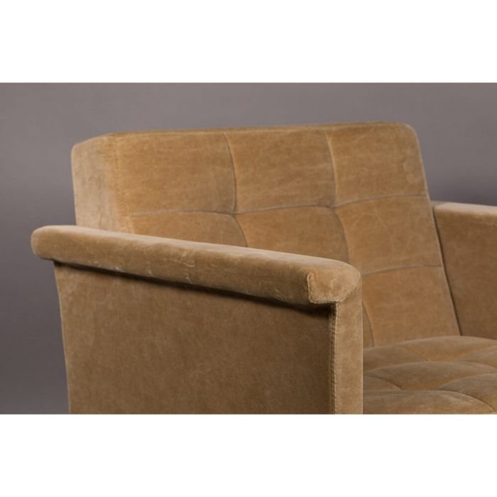 Sillón Vintage Tapizado Terciopelo Color Camel, 73 Cm
