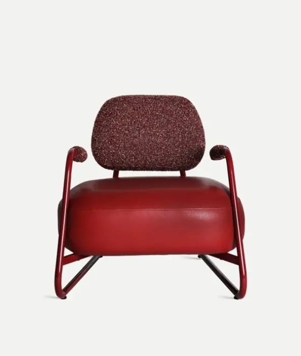 Sillón Tankah Tejido Rojo Metal Rojo, 77 Cm