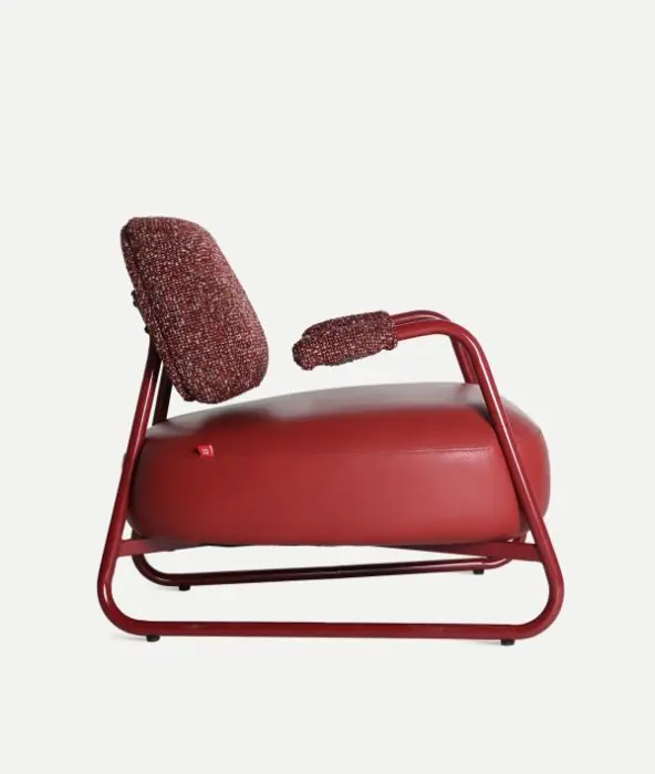 Sillón Tankah Tejido Rojo Metal Rojo, 77 Cm
