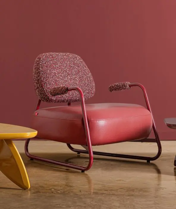 Sillón Tankah Tejido Rojo Metal Rojo, 77 Cm