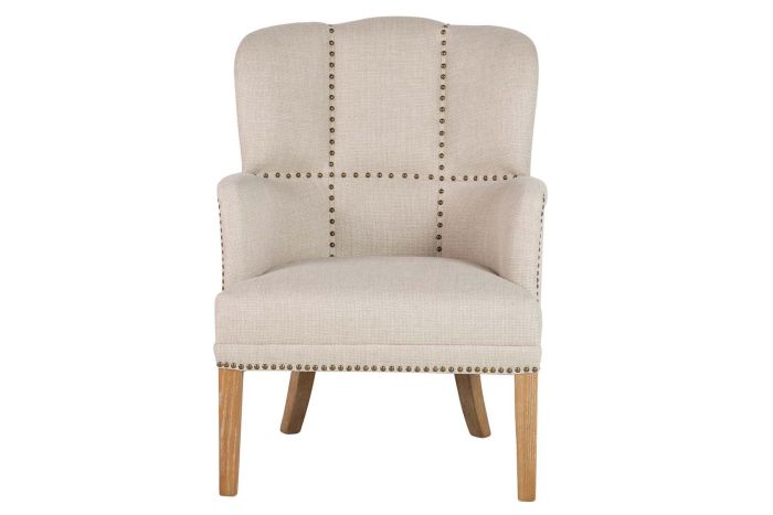 Sillón madera tejido beige