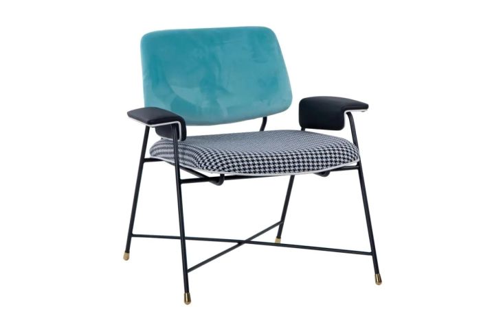 Sillón velvet terciopelo azul turquesa