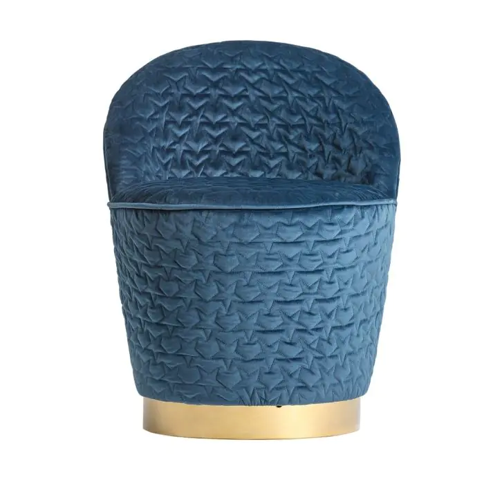 Sillón Art Decó Azul/Oro