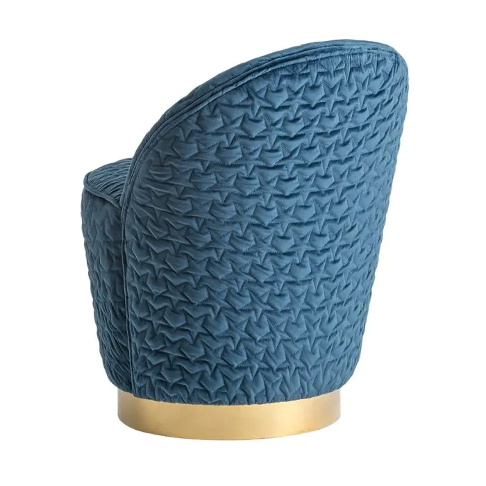 Sillón Art Decó Azul/Oro