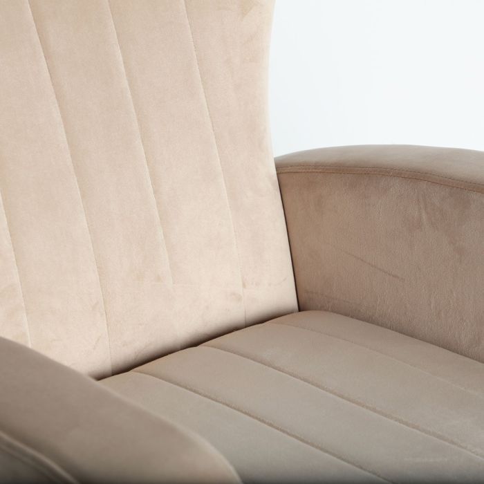 Sillón Art Decó Terciopelo Ocre Acero