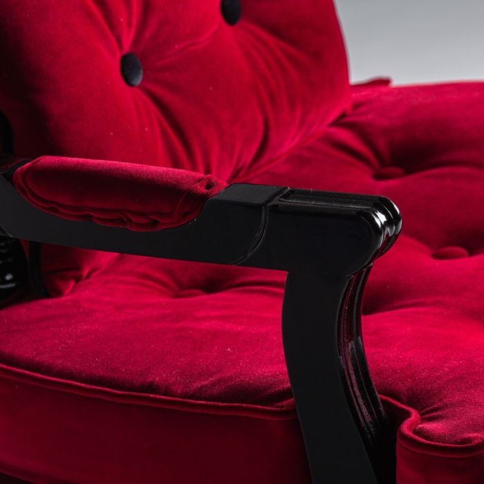 Sillón Laleu Diseño Art Decó Color Rojo