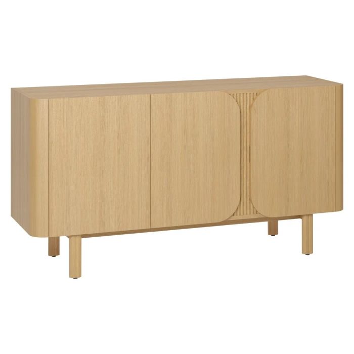 Aparador 3 Puertas Siroco Chapa Roble Mdf, 154 Cm
