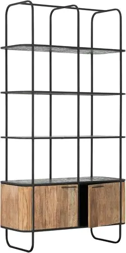 Librería Madera Teca Metal, 110 Cm