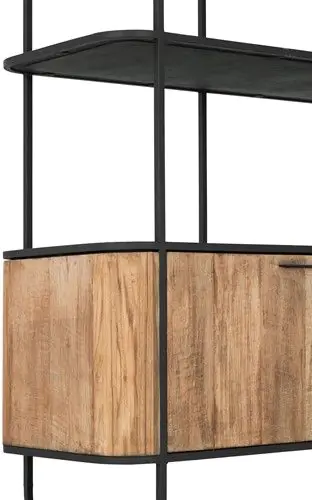 Librería Madera Teca Metal, 110 Cm