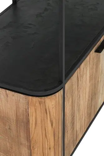 Librería Madera Teca Metal, 110 Cm