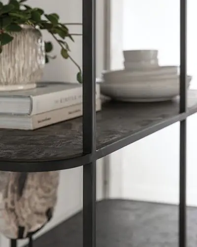 Librería Madera Teca Metal, 110 Cm