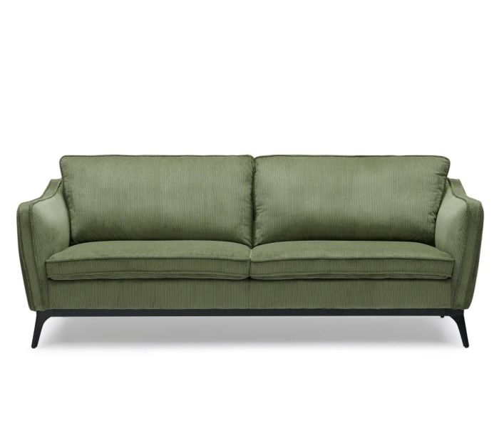 Sofá 3 Plazas Cleo Tejido Pana Acero, 206 Cm
