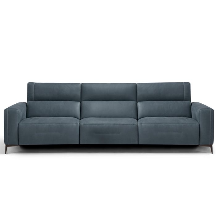 Sofá Modular Bertè Motor Eléctrico Piel Azul, 300 Cm