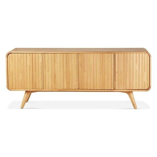 Aparador Bajo Sublime 4 Puertas Chapa Roble, 200 Cm