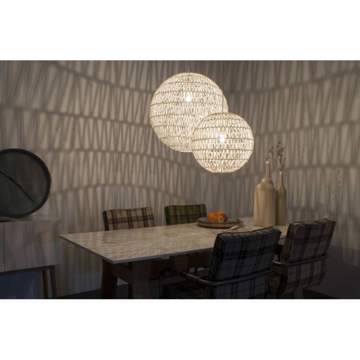 Lámpara de Techo Cuerda Hierro Blanco, 130 Cm