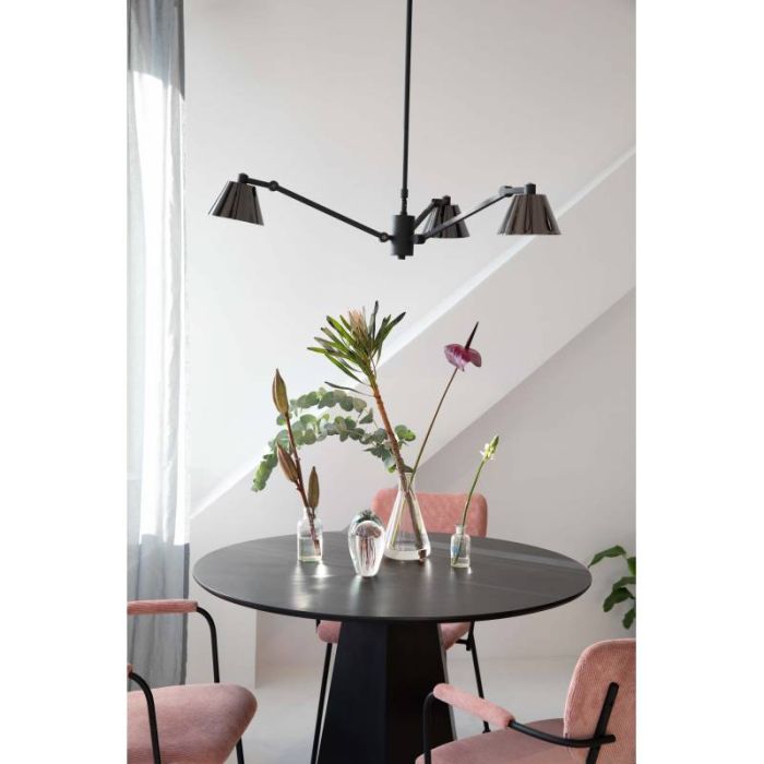 Lámpara de Techo Hierro Negro/Blanco, 97 Cm