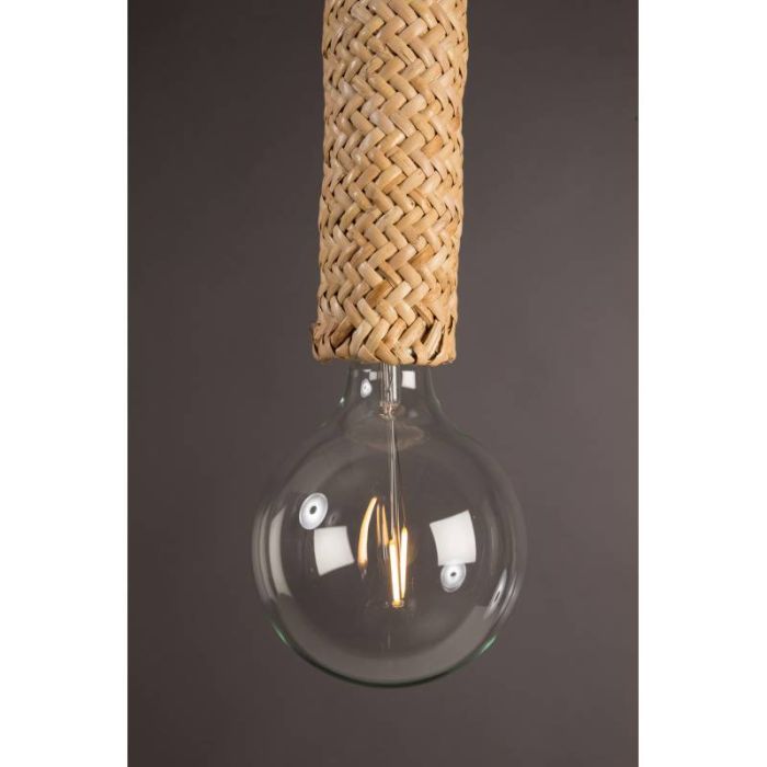 Lámpara de Techo Mimbre Hierro Natural, 50 Cm