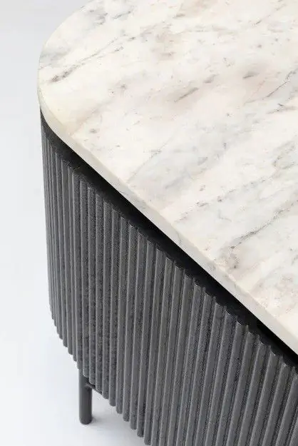 Mueble TV Madera Mango Mármol Gris/Blanco