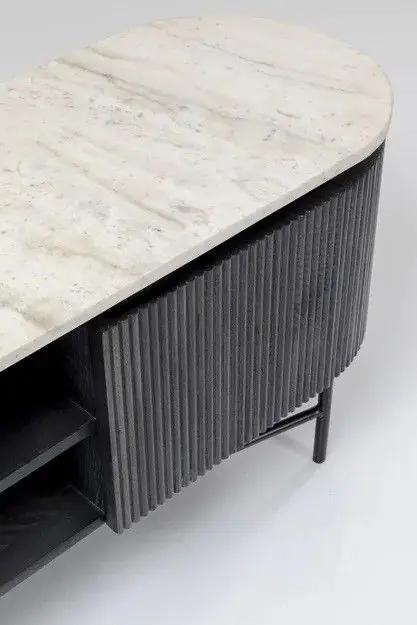 Mueble TV Madera Mango Mármol Gris/Blanco
