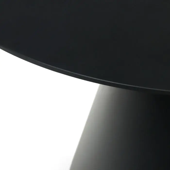 Mesa Cristal Templado Acero Acabado Pintado Negro, 120 Cm