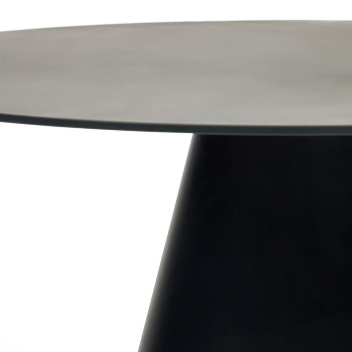 Mesa Cristal Templado Acero Acabado Pintado Negro, 120 Cm