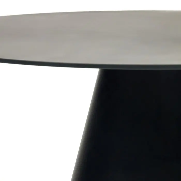 Mesa Cristal Templado Acero Acabado Pintado Negro, 120 Cm