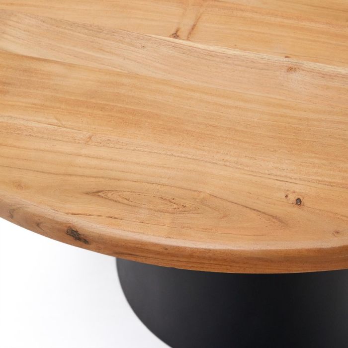 Mesa Comedor Redonda Madera Acacia Acero, Ø 120 Cm