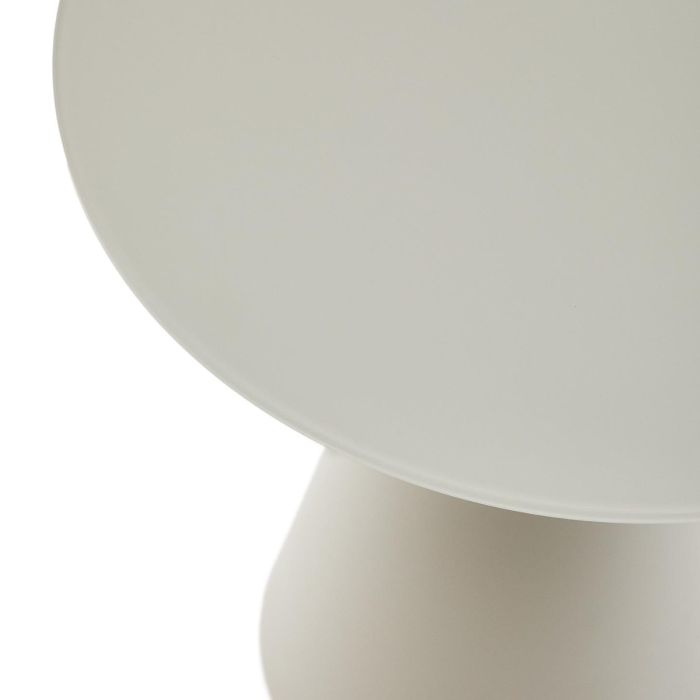 Mesa Auxiliar Cristal Templado Glaseado Acero Gris Mate, Ø50 Cm