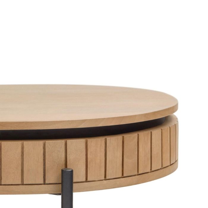 Mesa Centro Madera Mango Hierro Negro, 130 Cm