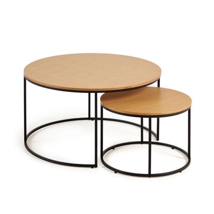 Set 2 Mesas Centro Yoana Estilo Nórdico-Moderno, 80 Cm