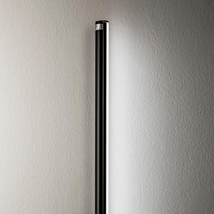 Lámpara De Pie Moderno Metal Negro LED 186 Cm