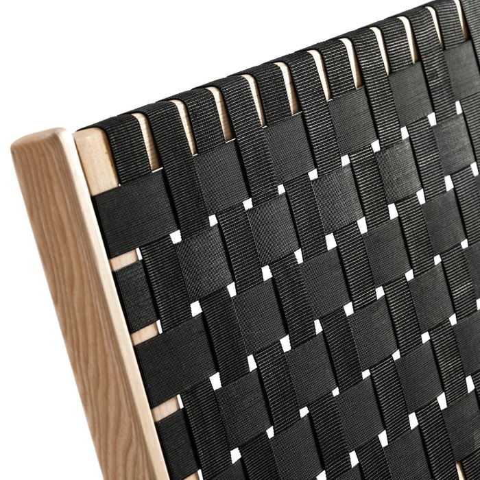 Cama Madera Natural Fresno, Tejido Negro