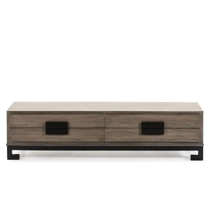 Mueble TV Mid Century Gris / Negro, 161 CM