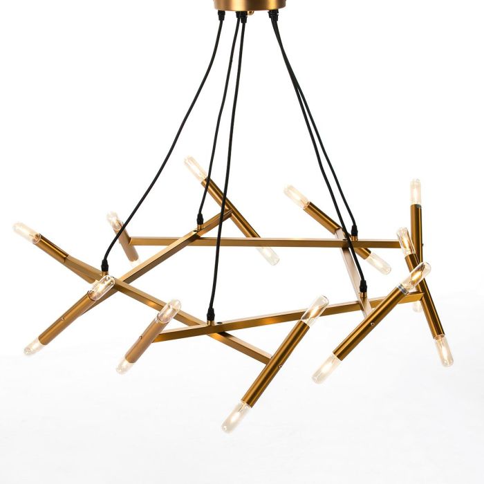 Lampara de Techo 85x85x14 Metal Dorado
