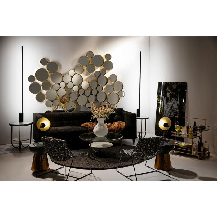 MESA DE CENTRO 92X92X40 CRISTAL / METAL DORADO / MÁRMOL BLANCO