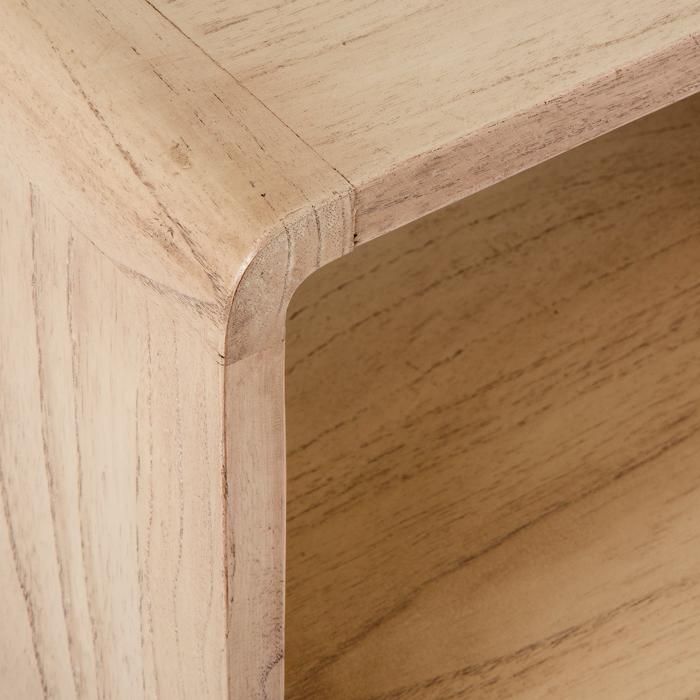 Mesita De Noche Vintage Madera Natural Velado