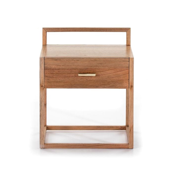 Mesita De Noche Madera Natural 50 Cm